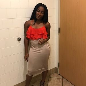 LOVE J Red Flowy Blouse